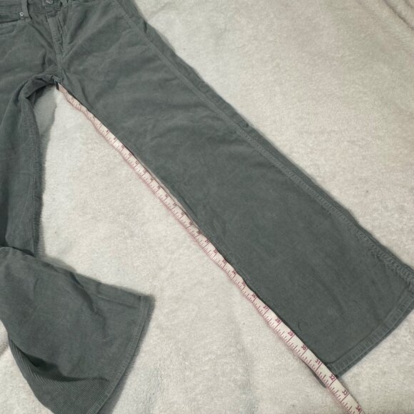 Amo Willa High Rise Slim Flare Full Length Corduroy Pants Size 27 green New $253 - Picture 9 of 11